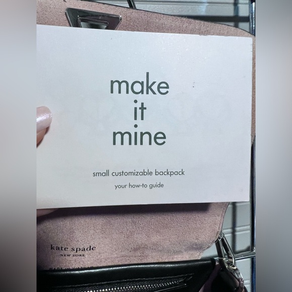 Kate Spade Black Leather ‘Make It Mine’ BACKPACK/CROSSBODY CUSTOMIZABLE LOCK EUC - Picture 3 of 17